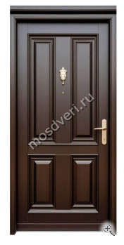 Красивая входная дверь цвета венге в коттедж КДД-007 - купить от производителя Мосдвери Красивая входная дверь цвета венге в коттедж КДД-007